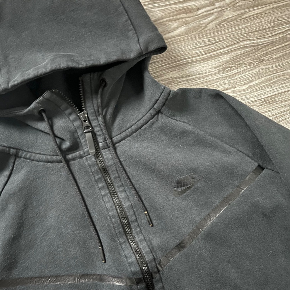 Nike Tech Fleece Full Zip Hoodie Athletic Gym Black Mens Large 805144-010 - Picture 3 of 9